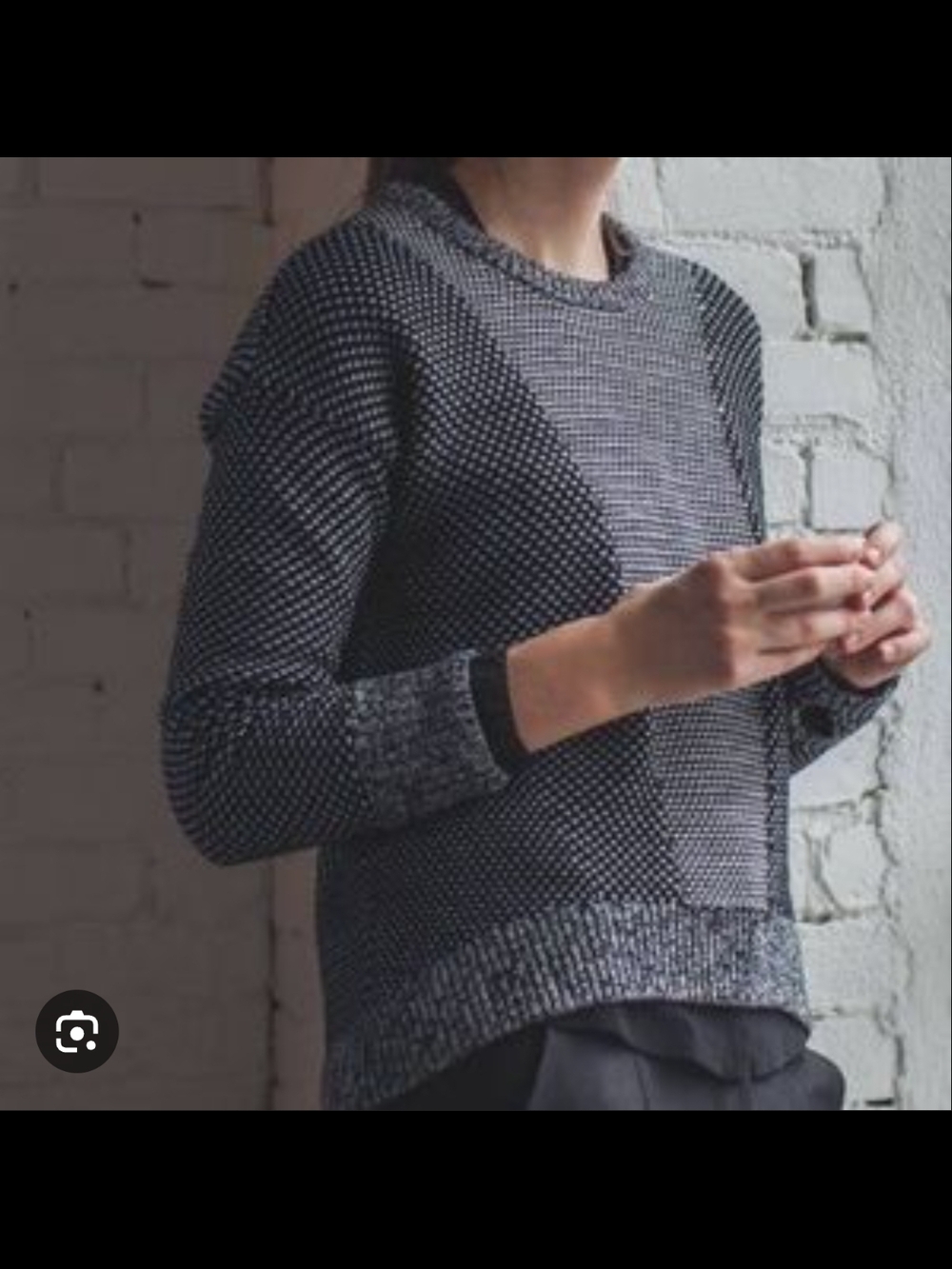 Lululemon Yogi Crew Sweater Black Heathered Gray Merino Wool Pullover Knit